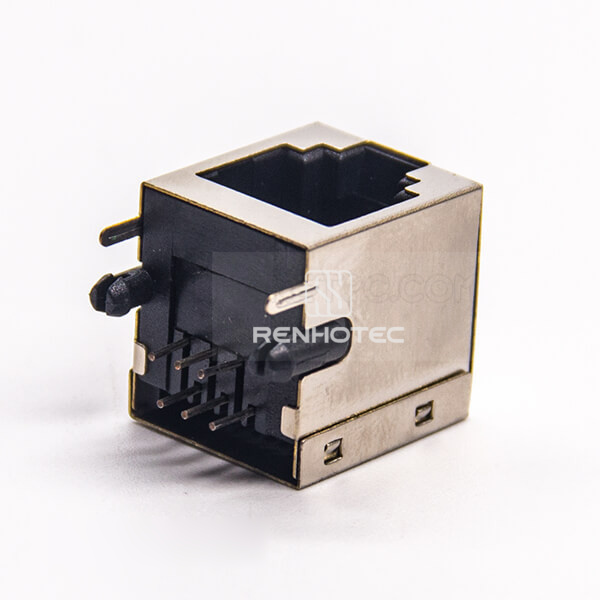 RJ12 6p6c Single Port Netword Connector for PCB Mount Shielded Without Filtered