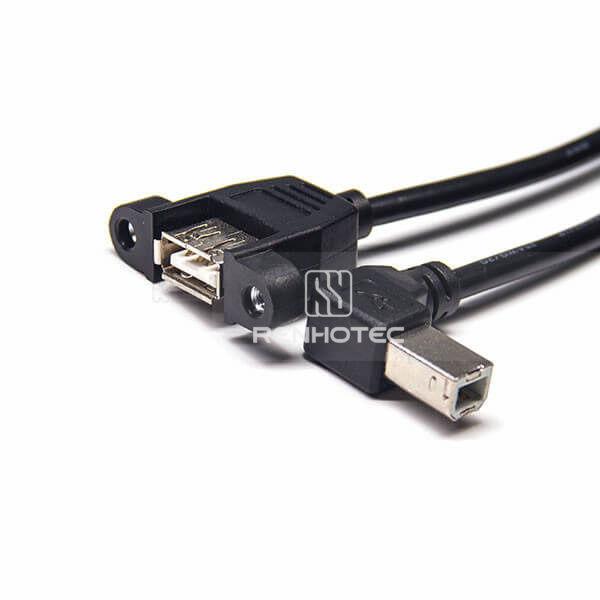 AB Type USB Cable Right Angle Type B Male to Type A Female
