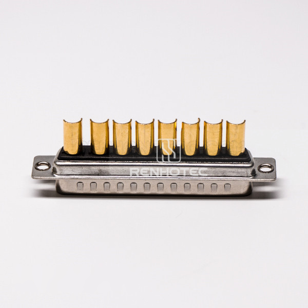 180 Degree D-SUB Power 8W8 Connector Male Solder Type for Cable with Staking