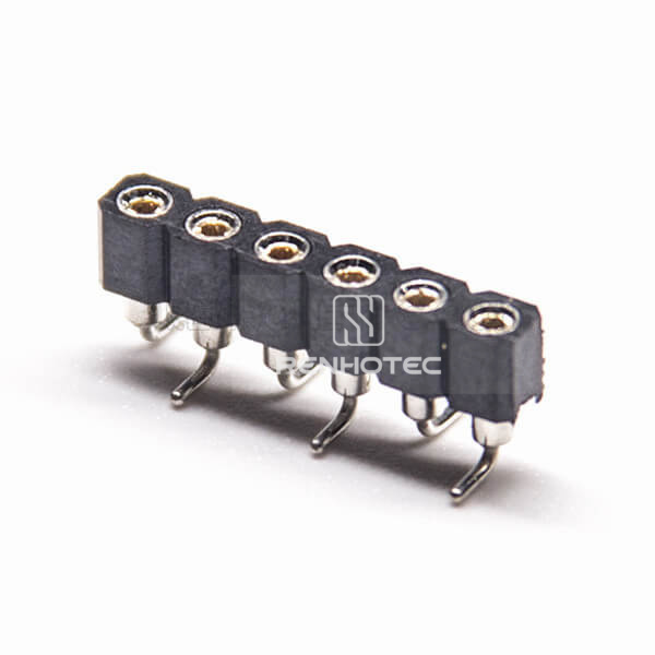6 Pin Female Header Single Row SMT 2.54mm Picth PCB Mount