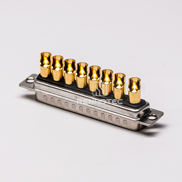180 Degree D-SUB Power 8W8 Connector Male Solder Type for Cable with Staking