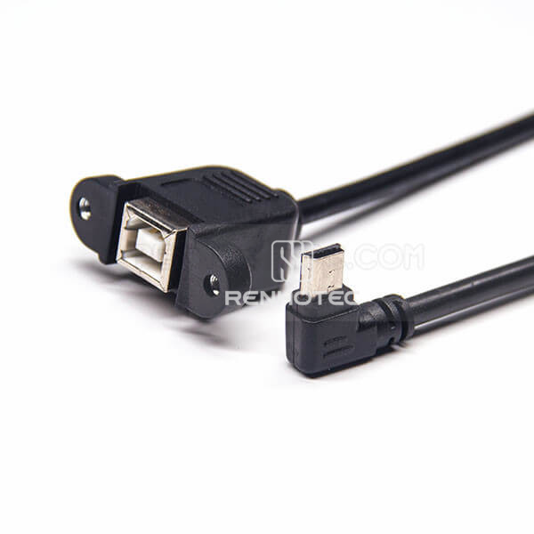 USB to Mini USB Cable Type B Female to Right Angle Mini USB Male