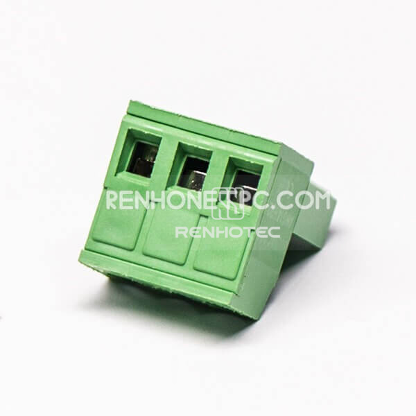 Terminal Block Plug Right Angle with 3 Screw Pluggable Connector