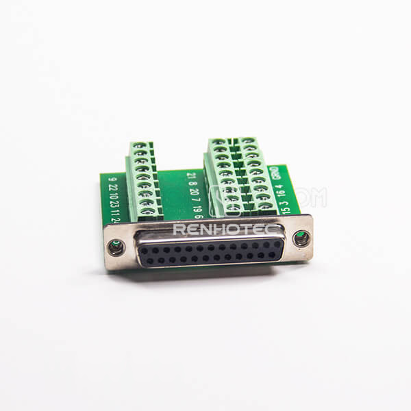 D-SUB 25 Pin Adapter Female To Female Right Angle 27Pin Breakout Board Standard D-SUB