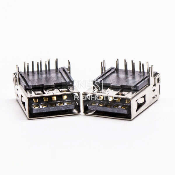Female USB3.0 Harpoon 90 Degree Through Hole for PCB Mount