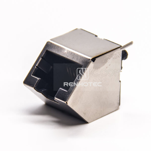RJ45 Network Socket Shielded Jack 45° 8P8C Through Hole for PCB