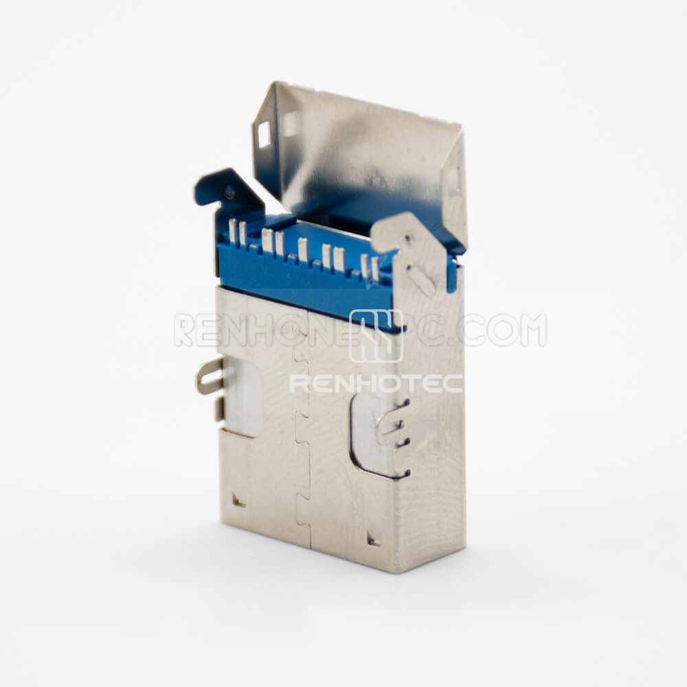 9-Pin USB 3.0 Female Connector, Right Angle