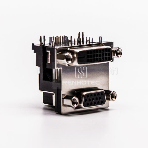 Staking Type DVI and VGA Female Right Angle