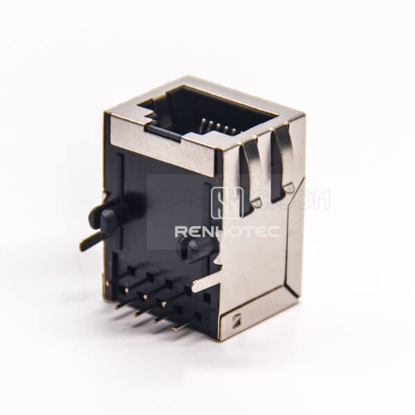 RJ45 Connectors Shielded Jack 90 Degree with EMI Shielded DIP for PCB Mount