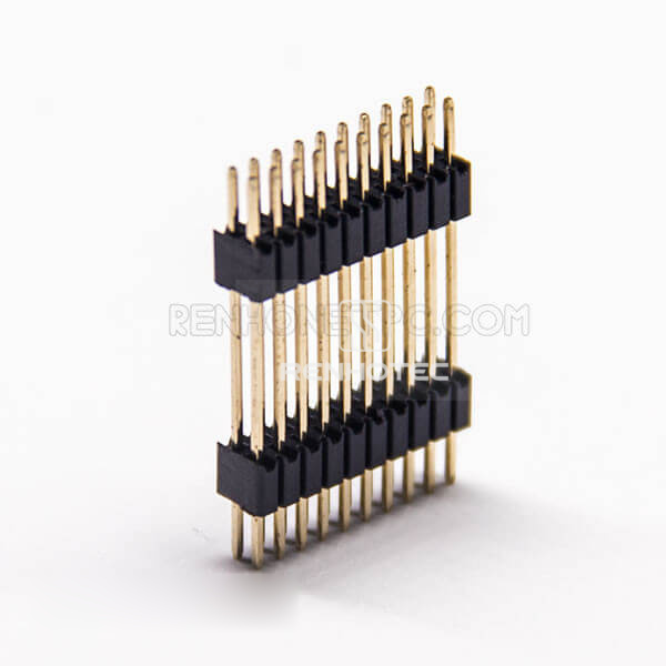 Double Row Header Connector Straight Dual Plastic 20 Way 1.27mm Picth Dip