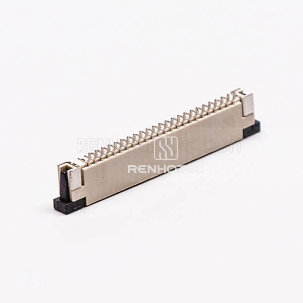 FPC Connector Jack 1.0PH 24 Pin Bottom Contact Style Slider Type for Surface Mount 2.5H