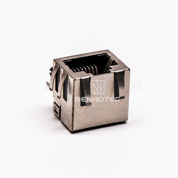 RJ45 Connector Female 90 Degree 8P8C with Shield and without LED