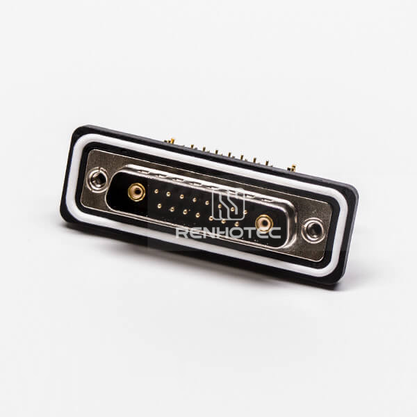 Waterproof D-SUB Coaxial for PCB Mount 17w2 Male Right Angle Connector