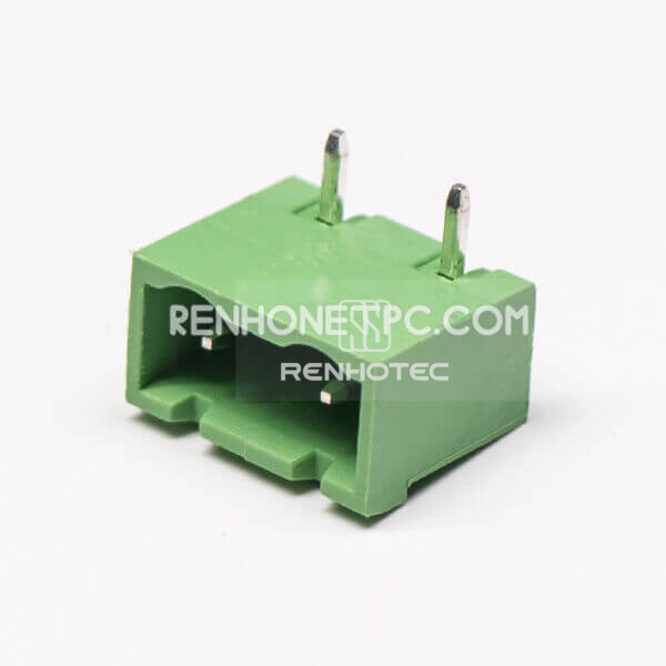 2 pin Terminal Block Connector Angled Through Hole PCB Mount