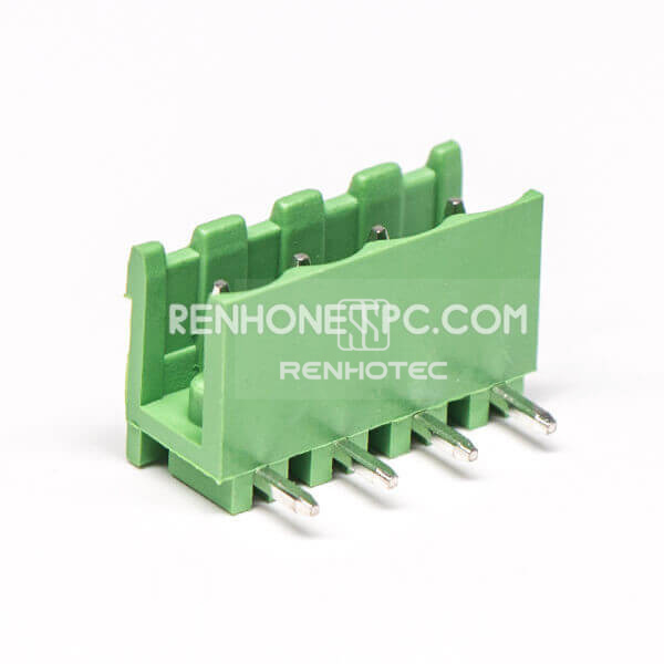 Right Angle Terminal Block 4pin Green Pluggable Connector