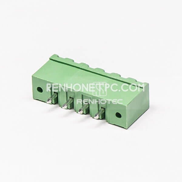 Terminal Block Pluggable Connector Straight Type Green