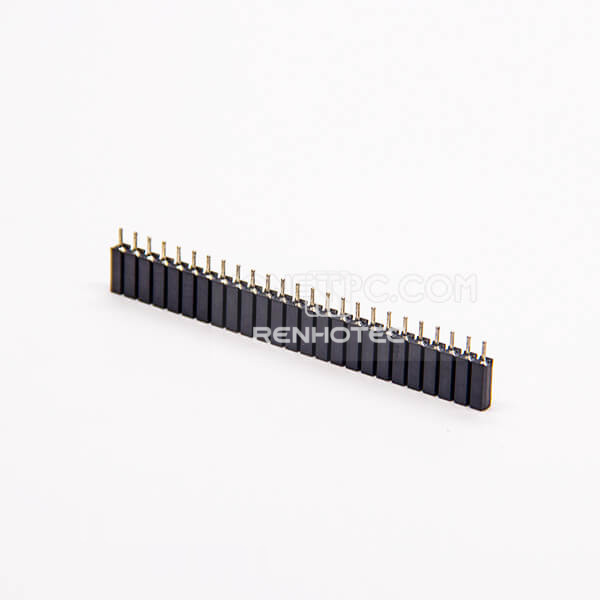 Circular Holes 180 Degree Female Header 2.54mm Pitch 25 Way DIP