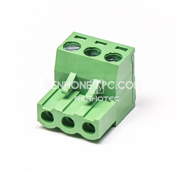 Terminal Block Plug Right Angle with 3 Screw Pluggable Connector