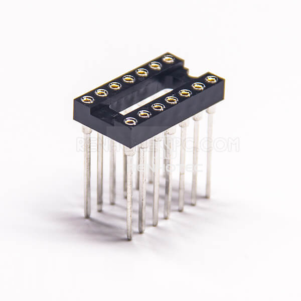 Long Pin Female Headers Circular Holes Stright IC Socket 2.54mm Gap