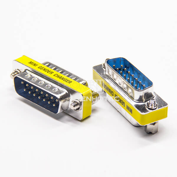 Metal Adapter 15 Pin Male To Male Straight Standard D-SUB