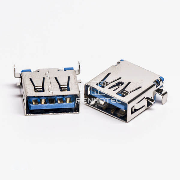 USB 3.0 90 Degree Type A Female SMT Offset Type Through Hole