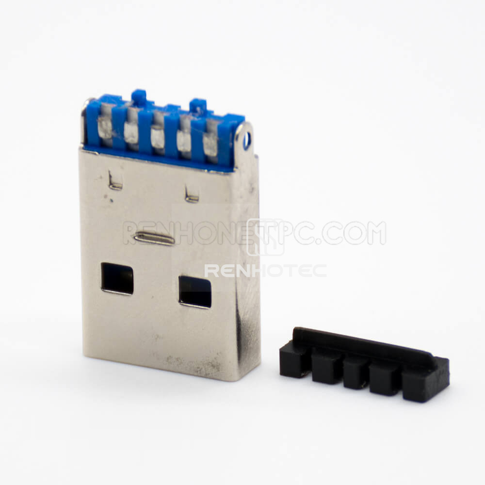9-Pin USB Type-A Male Cable Connector, Straight