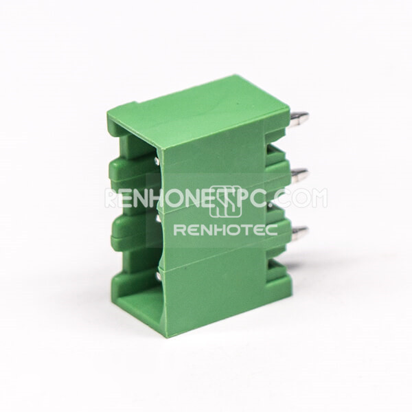 Terminal Block Plug Socket 3pin Straight Through Hole Green Pluggable Connector