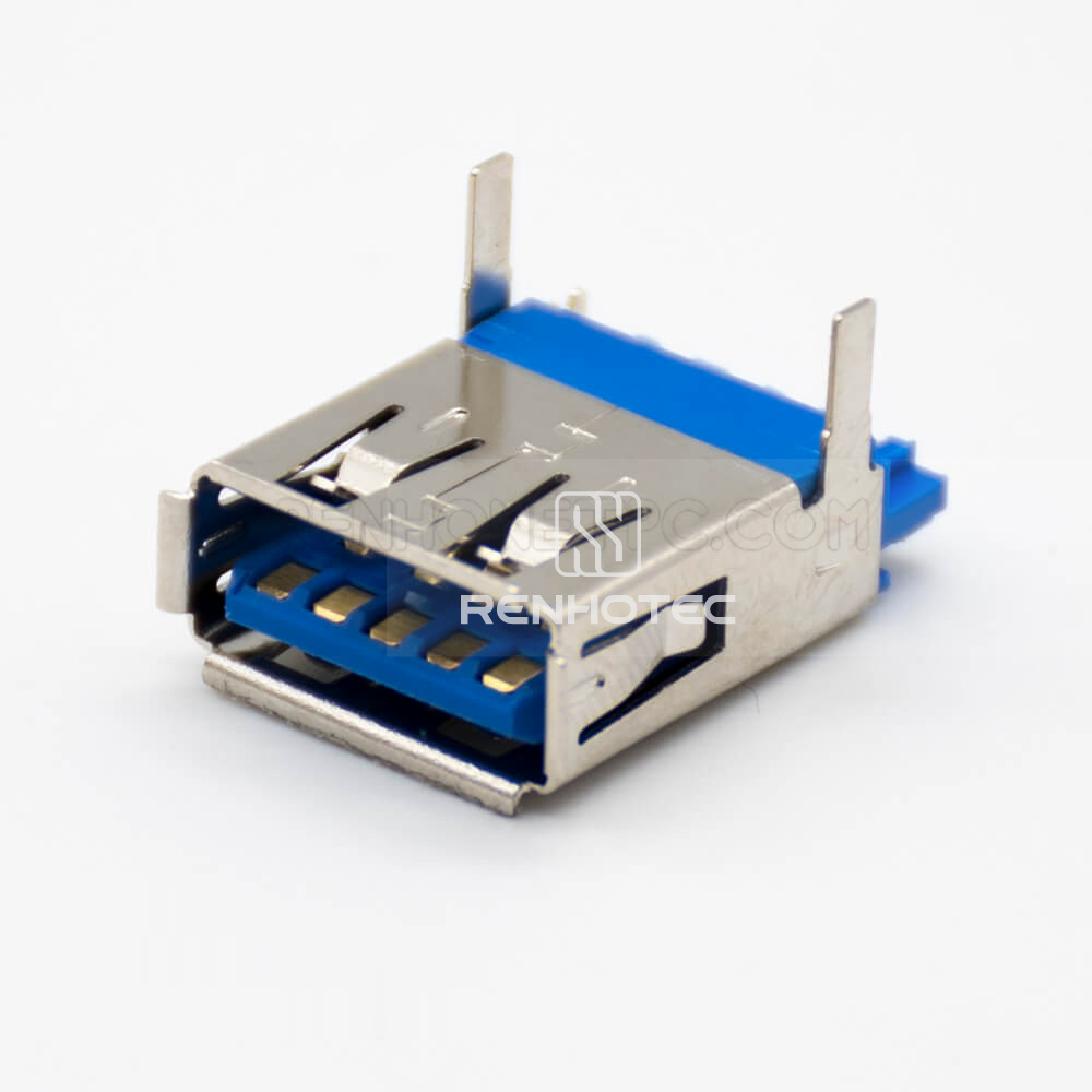 USB 3 type A Connector Female 180 Degree Solder Type for Cable Panel Mount