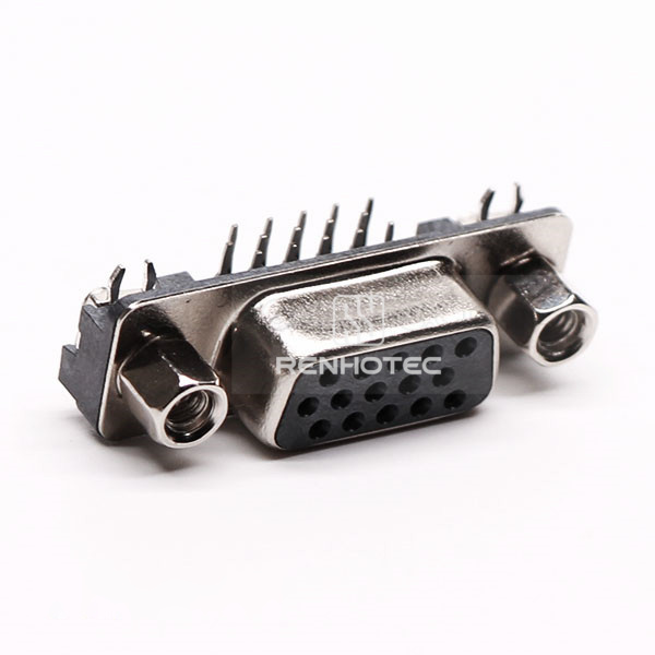 DB 15 90° Female High Density Staking Type Through Hole for PCB Mount