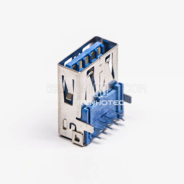 Type A USB 3.0 Jack Female Right Angle Blue DIP Through Hole