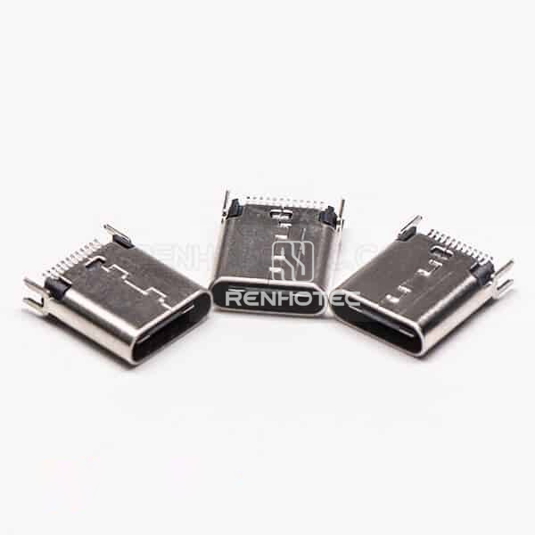 Type C PCB Mount Through Hole Connector Female 24 Pin