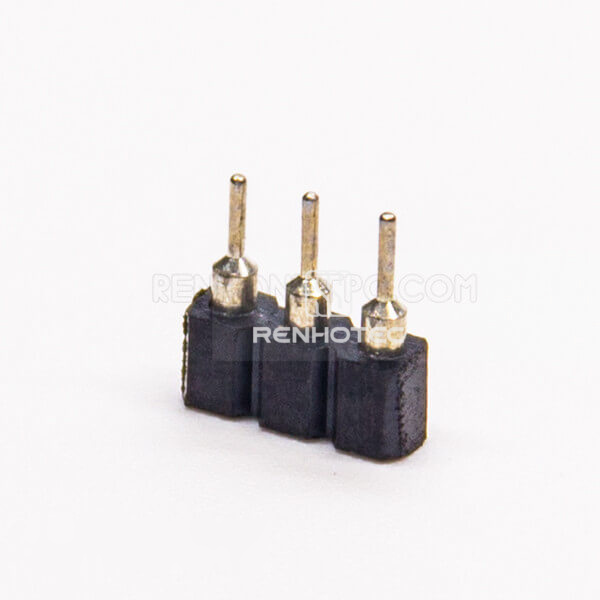 Circular Holes Single Row 3 way 2.54mm Pitch Female Header DIP Type