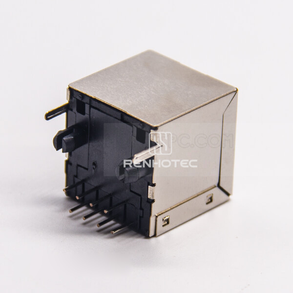RJ45 Shielded Coupler Straight 1*1 Port Modular Connector DIP Type for PCB Mount