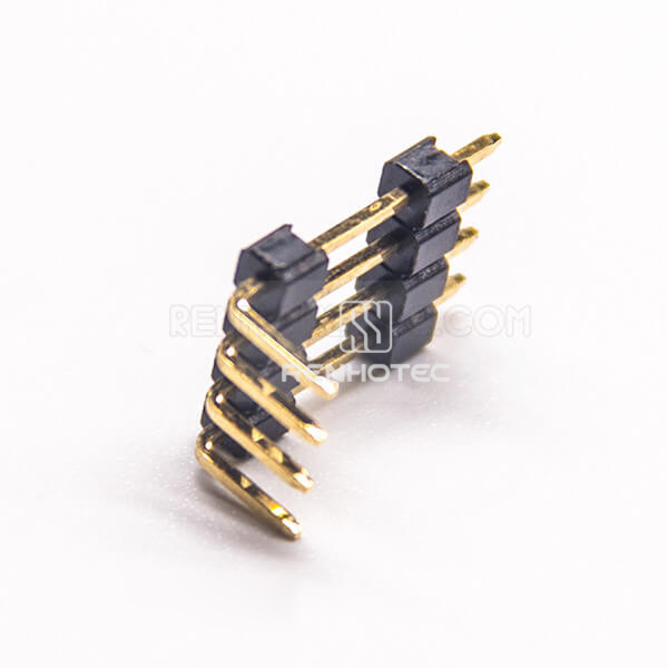 10pcs Double Plastic Pin Header 2.54mm Center Spacing Single Row Right Angled