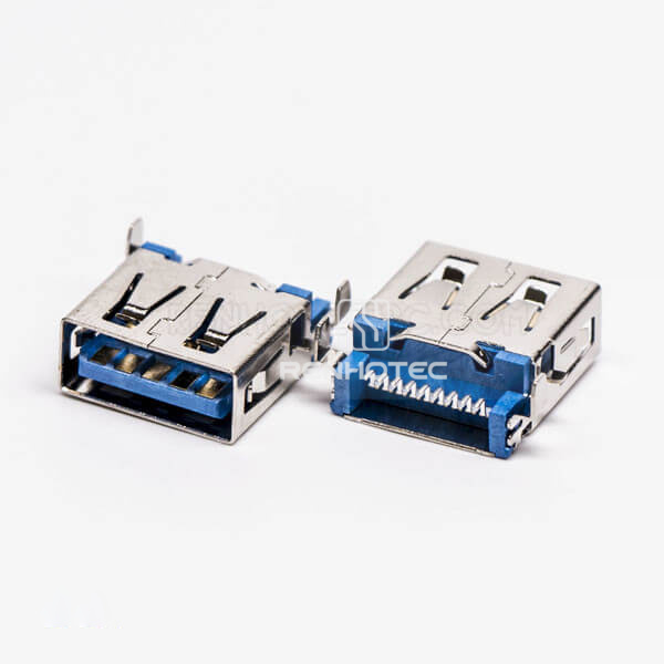 USB 3.0 90 Degree Type A Female SMT Offset Type Through Hole