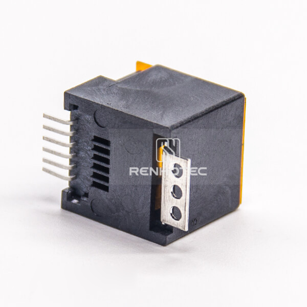 RJ12 6p6c Modualr Jack Vertical Unshielded SMT PCB Mount without LED