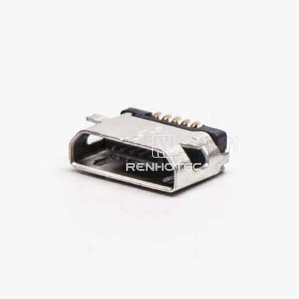 Micro USB 5 Pin Type B Straight SMT Socket for Phone