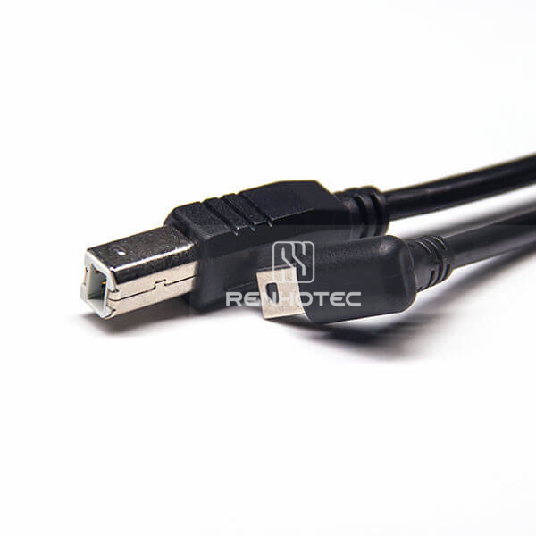 USB to Mini USB Cable Mini USB Male Down Angle to Type B Male Straight