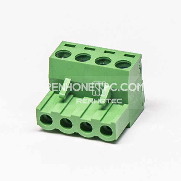 Pluggable Terminal Block 90 Degree Angled Hole Cable Connector