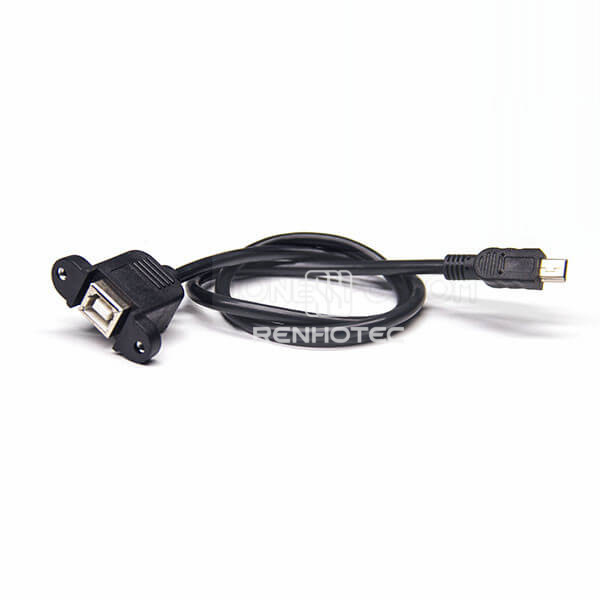 Straight Wire USB Cable USB B Female Straight Mini USB Male