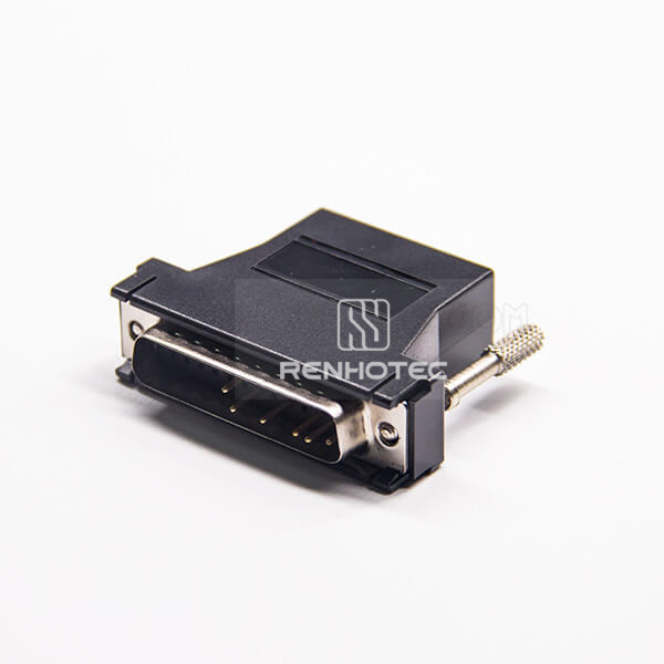 RJ12 To DB Connector RJ12 Female To 25Pin Male Standard D-SUB Straight black Adapter