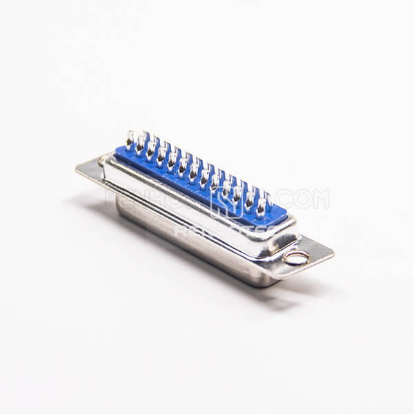 25 Pin D-SUB Connector Receptacle 2 Rows Single 180°Machined Silver Solder Cup Shell Panel Mount