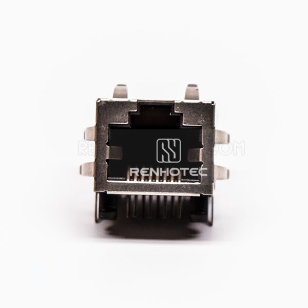 RJ45 Connector Female 90 Degree 8P8C with Shield and without LED