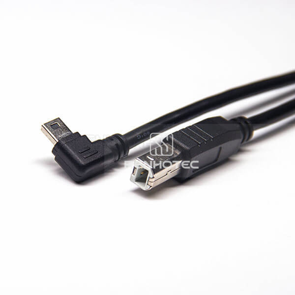 USB to Mini USB Charging Cable Mini USB Left Angle Male Long to USB Type B Straight Male 1M Extension Cable