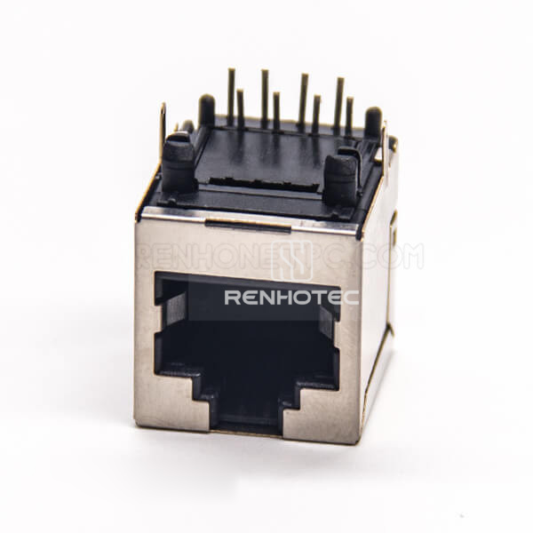 RJ45 Ethernet Socket Shielded Jack 90 Degree Through Hole PCB Mount