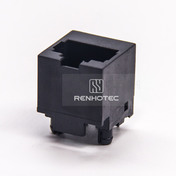 Straight RJ45 8P8C PCB Mount Through Hole Unshielded Plastic Black Jack
