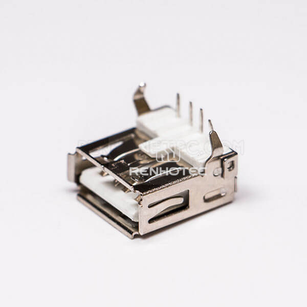 USB 2.0 Female Type A Right Angle Through Hole for PCB Mount