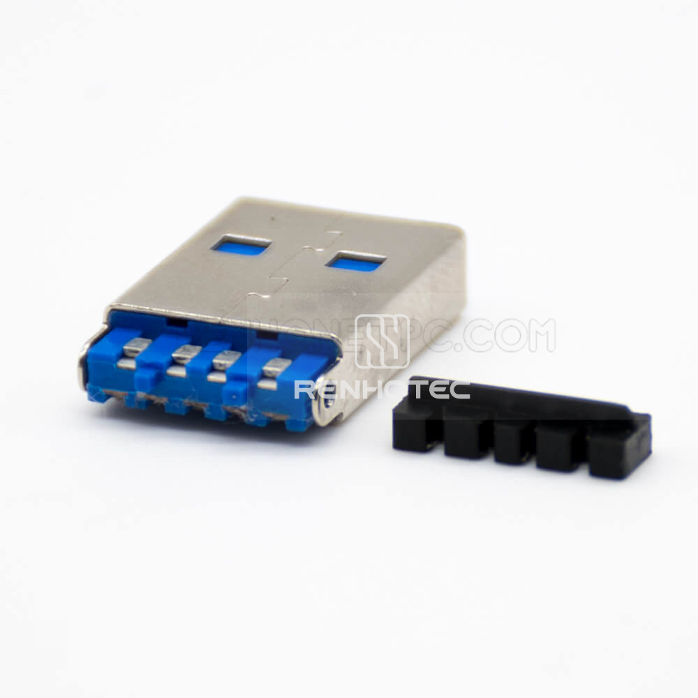 9-Pin USB Type-A Male Cable Connector, Straight
