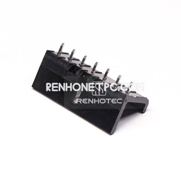 Terminal Block Black Black Straight 7pin PCB Universal Screw Connector