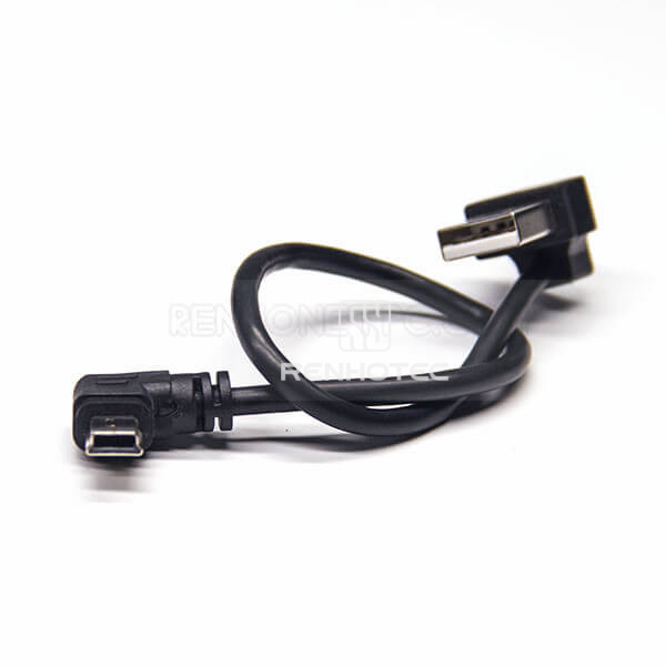 USB Type-A Male to Mini USB Male Angled Cable